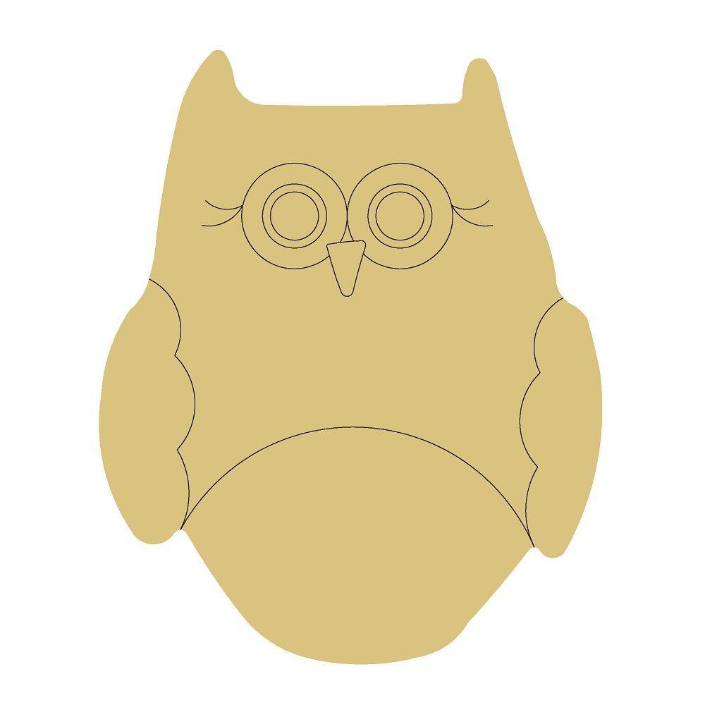 Design By Line Owl MDF Cutout Face Line Art - Unfinished For DIY