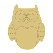 Design By Line Owl MDF Cutout Owl With Big Eyes - Unfinished For DIY