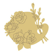 Design By Line Paint Pallet MDF Cutout Floral Roses And Leaves - Unfinished For DIY