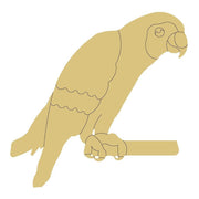 Design By Line Parrot MDF Cutout Perched On Branch - Unfinished For DIY