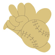 Design By Line Heart MDF Cutout Peace Love And Baseball - Unfinished For DIY