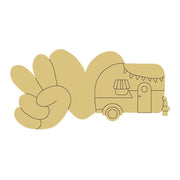 Design By Line Heart MDF Cutout Peace Love Camping - Unfinished For DIY