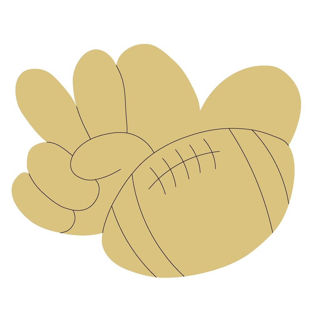 Design By Line Heart MDF Cutout Peace Love Football - Unfinished For DIY