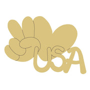 Design By Line Heart MDF Cutout Peace Love USA - Unfinished For DIY