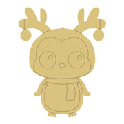 Design By Line Penguin With Reindeer Antlers MDF Cutout Hanging Ornaments - Unfinished For DIY