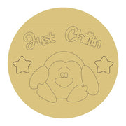 Design By Line Round MDF Cutout Just Chillin Penguin - Unfinished For DIY
