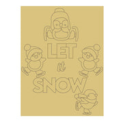 Design By Line Rectangle MDF Cutout Let It Snow Penguin Ice Skating - Unfinished For DIY