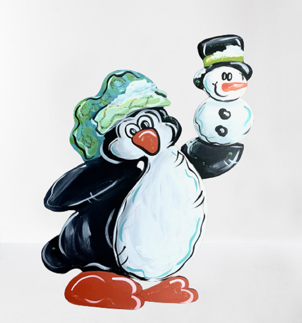Basic Shape Penguin MDF Cutout Penguin Silhouette Style 7 - Unfinished For DIY