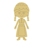 Design By Line Pilgrim Girl MDF Cutout Silhouette - Unfinished For DIY