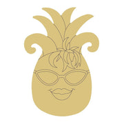 Design By Line Pineapple MDF Cutout Face With Sunglasses And Lips - Unfinished For DIY