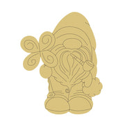 Design By Line Gnome MDF Cutout Pipe St Patrick's Clover - Unfinished For DIY