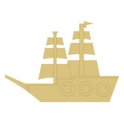 Design By Line Ship MDF Cutout Pirate Ship Silhouette - Unfinished For DIY