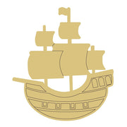 Design By Line Pirate Ship MDF Cutout Silhouette - Unfinished For DIY