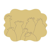 Design By Line Plaque Cactus MDF Cutout Desert Cactus Cluster - Unfinished For DIY