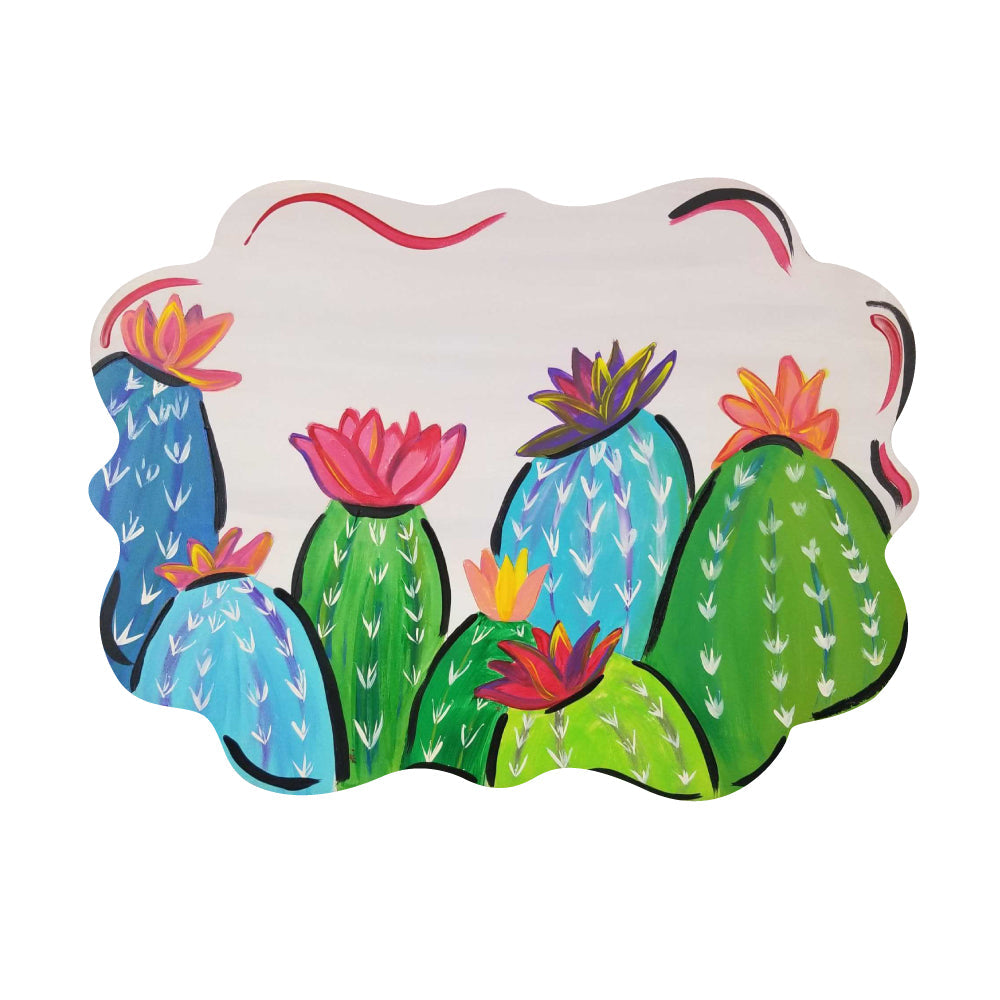 Design By Line Plaque Cactus MDF Cutout Desert Cactus Cluster - Unfinished For DIY