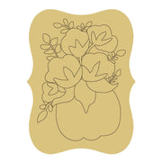 Design By Line Scalloped Plaque  MDF Cutout Cotton Boll Vase - Unfinished For DIY
