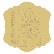 Design By Line Plaque MDF Cutout Spring Rabbits - Unfinished For DIY