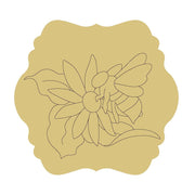 Design By Line Scalloped Plaque MDF Cutout Bee Pollinating - Unfinished For DIY