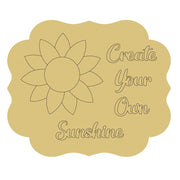 Design By Line Scalloped Square MDF Cutout Create Your Own Sunshine - Unfinished For DIY