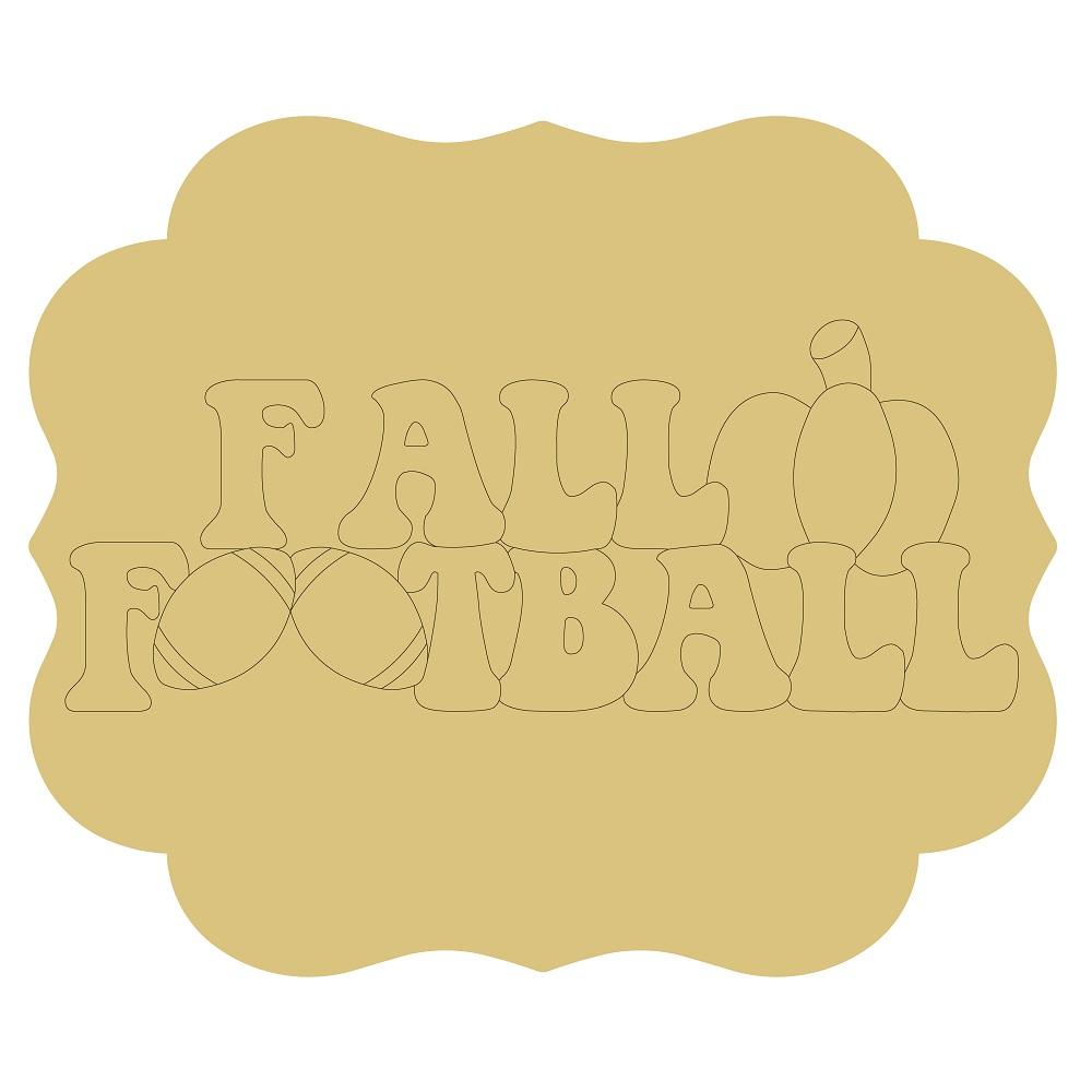 Design By Line Cloud MDF Cutout Fall Football - Unfinished For DIY