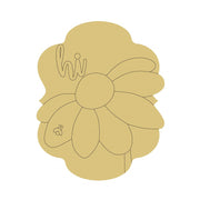 Design By Line Plaque MDF Cutout Hi Flower With Bee - Unfinished For DIY