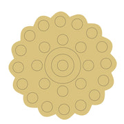 Design By Line Flower MDF Cutout Polka Dot Flower With Ringed Center - Unfinished For DIY