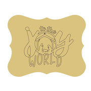 Design By Line Scalloped Plaque MDF Cutout Joy To The World Nativity Scene - Unfinished For DIY