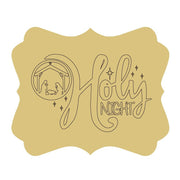 Design By Line Scalloped Plaque MDF Cutout O Holy Night - Unfinished For DIY