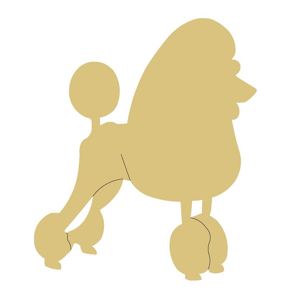 Design By Line Poodle MDF Cutout Silhouette - Unfinished For DIY