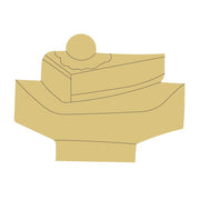 Design By Line Cheese Cake MDF Cutout Silhouette With Cherry On Top Sitting on Platter - Unfinished For DIY