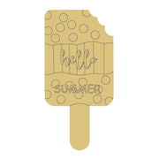 Design By Line Popsicle MDF Cutout Hello Summer - Unfinished For DIY