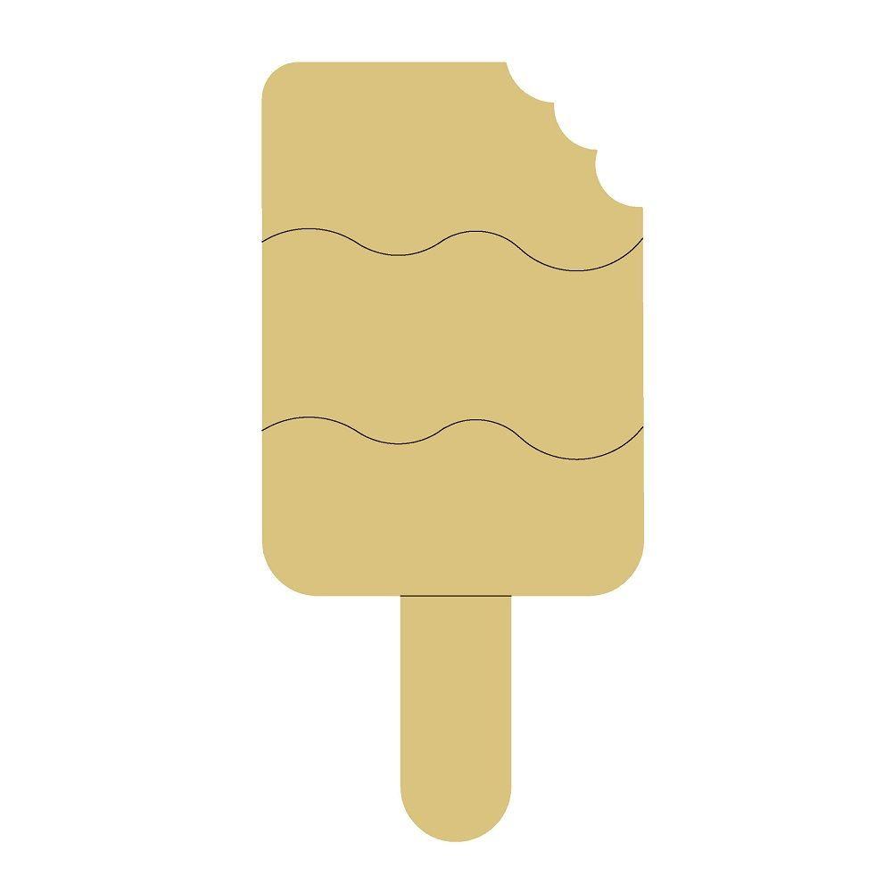 Design By Line Popsicle MDF Cutout Silhouette With Bite - Unfinished For DIY