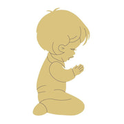Design By Line Kneeling Boy MDF Cutout Praying Silhouette - Unfinished For DIY