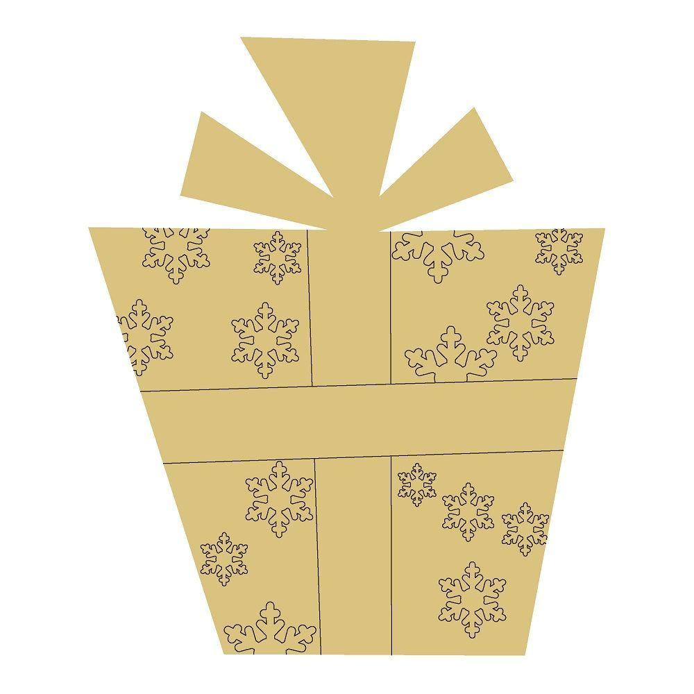Design By Line Gift Box MDF Cutout Snowflake Pattern - Unfinished For DIY