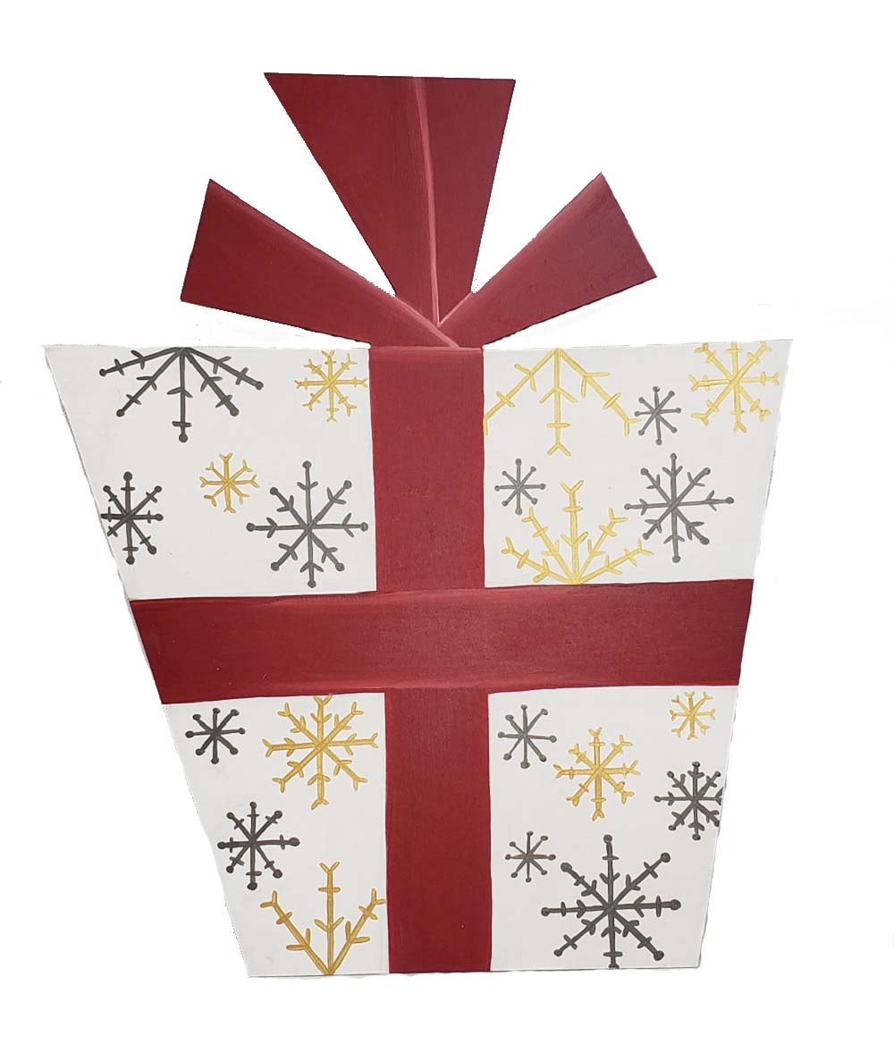 Design By Line Gift Box MDF Cutout Snowflake Pattern - Unfinished For DIY