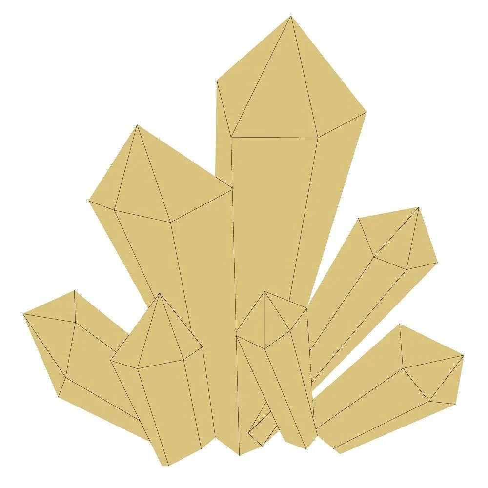 Design By Line Prism Cluster MDF Cutout Geometric Crystal Cluster - Unfinished For DIY