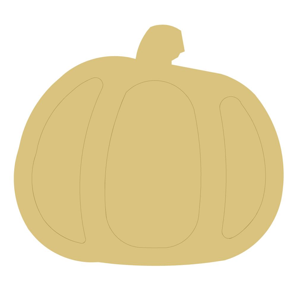 Design By Line Pumpkin MDF Cutout Ribbed Silhouette - Unfinished For DIY