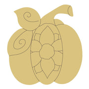 Design By Line Pumpkin MDF Cutout Floral Mosaic Center - Unfinished For DIY