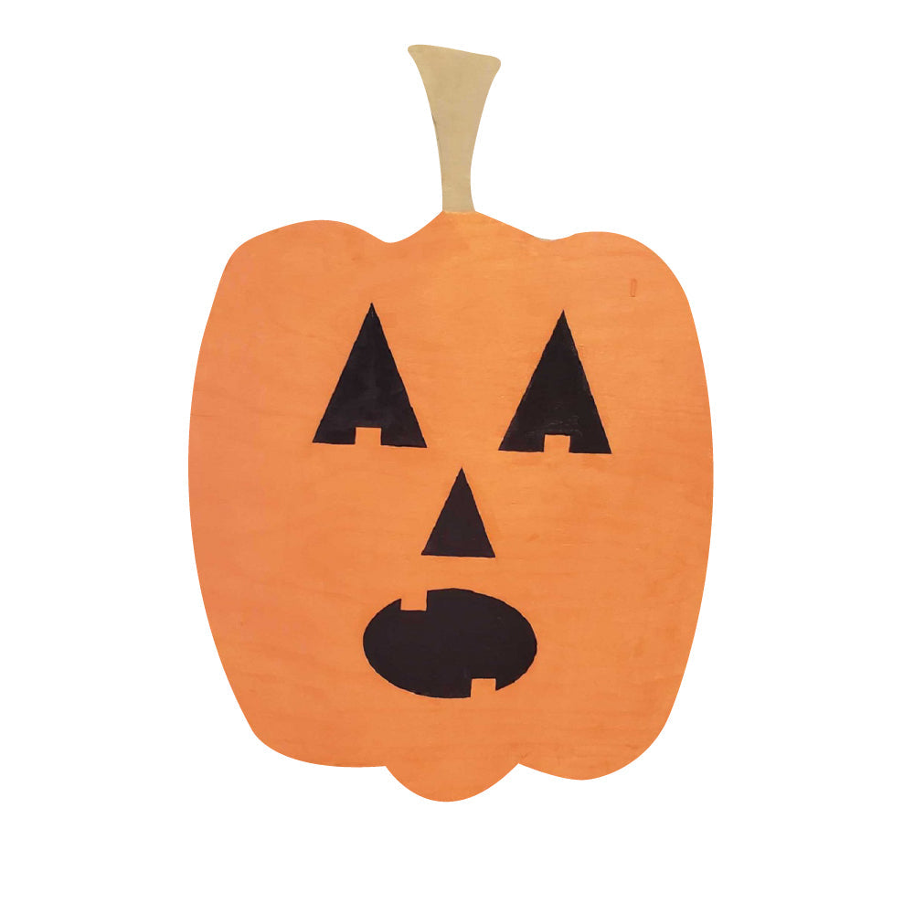 Design By Line Pumpkin MDF Cutout Jack-O-Lantern Face Style 2 - Unfinished For DIY