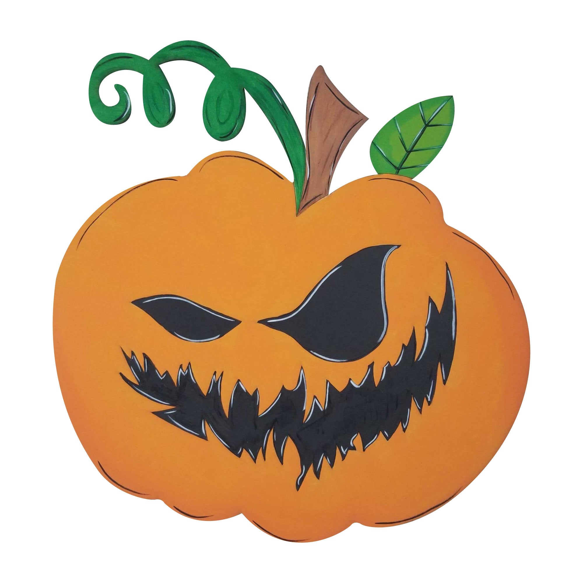 Design By Line Pumpkin MDF Cutout Jack-O'-Lantern Face - Unfinished For DIY