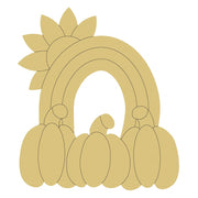 Design By Line Rainbow MDF Cutout Pumpkin And The Sun - Unfinished For DIY