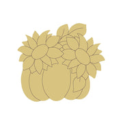 Design By Line Pumpkin MDF Cutout With Two Sunflowers - Unfinished For DIY