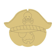 Design By Line Pumpkin MDF Cutout Pirate Skull & Crossbones On Pirate Hat - Unfinished For DIY