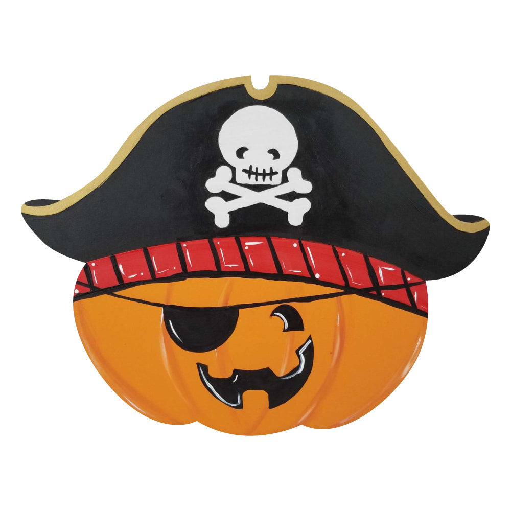 Design By Line Pumpkin MDF Cutout Pirate Skull & Crossbones On Pirate Hat - Unfinished For DIY