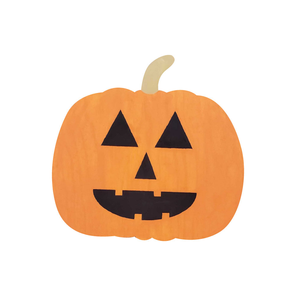 Design By Line Pumpkin MDF Cutout Jack-O-Lantern Face Style 5 - Unfinished For DIY