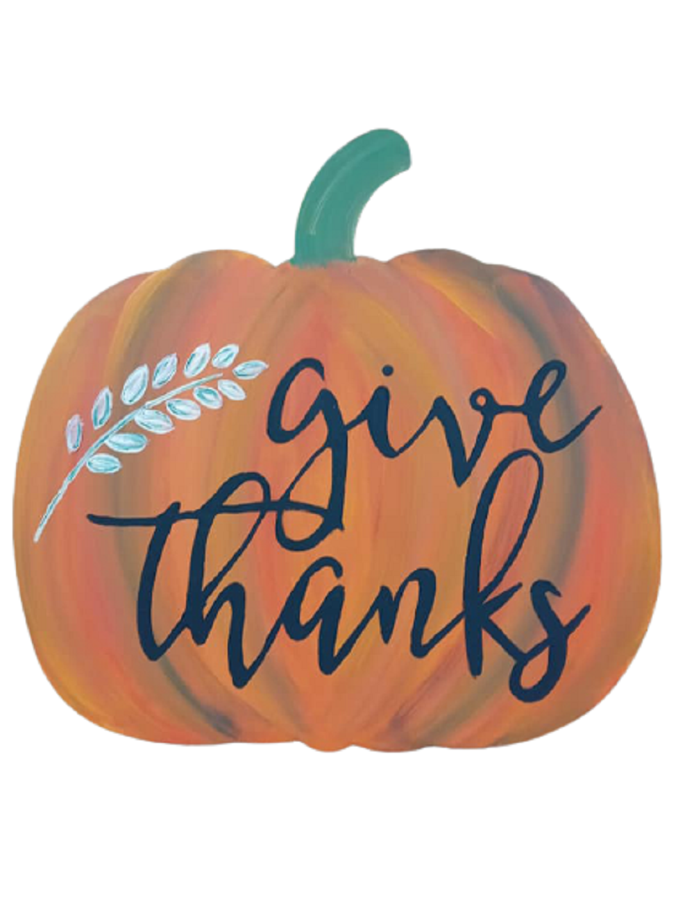 Design By Line Pumpkin MDF Cutout Grateful Script - Unfinished For DIY