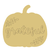 Design By Line Pumpkin MDF Cutout Grateful Leaves - Unfinished For DIY