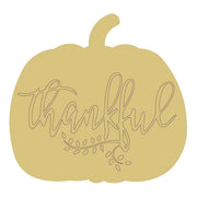 Design By Line Pumpkin MDF Cutout Thankful - Unfinished For DIY