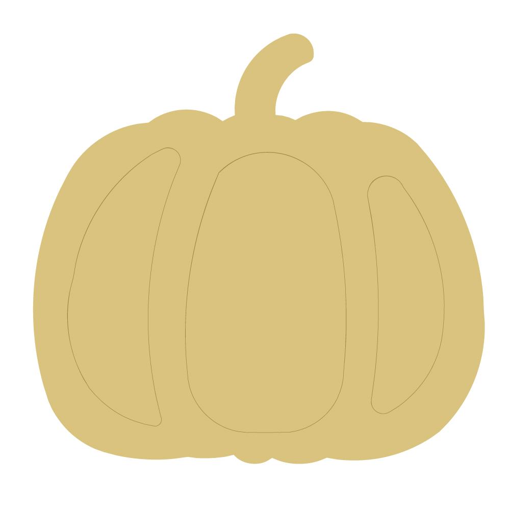 Design By Line Pumpkin MDF Cutout Silhouette - Unfinished For DIY