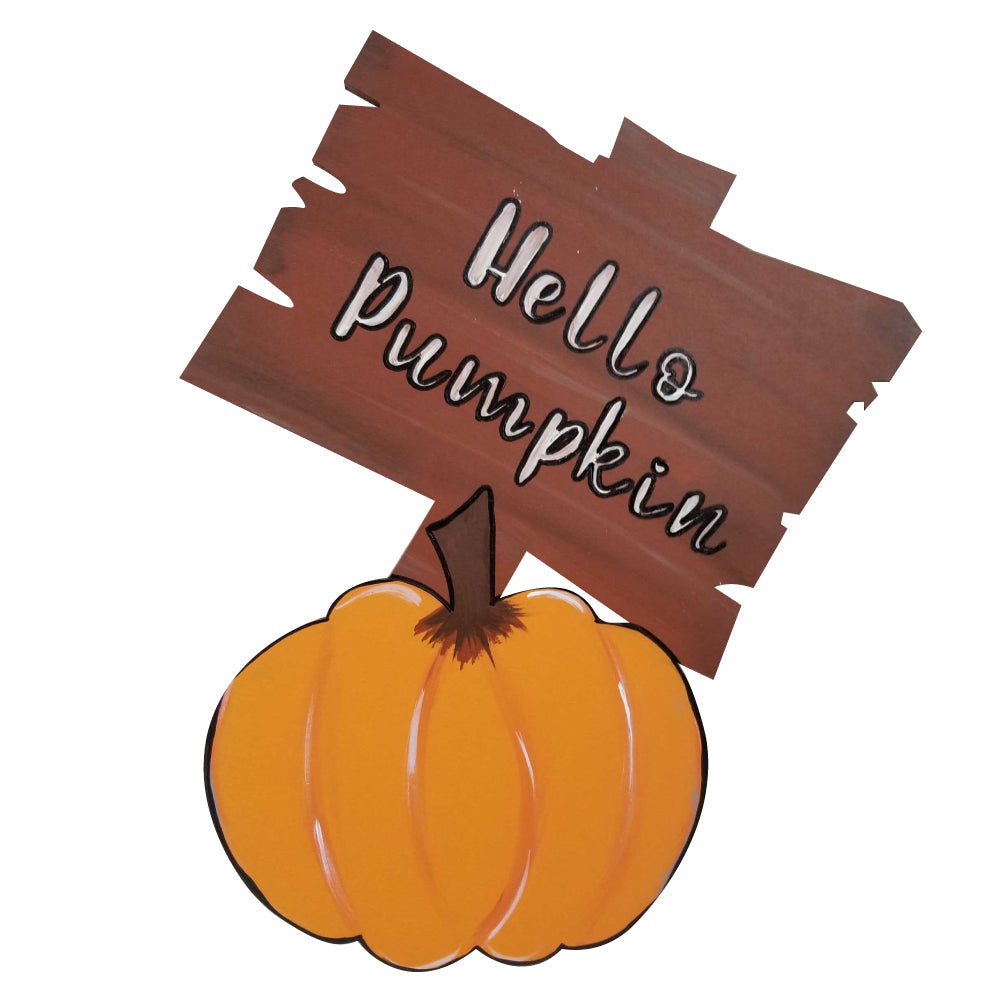 Design By Line Pumpkin MDF Cutout Hello Pumpkin - Unfinished For DIY